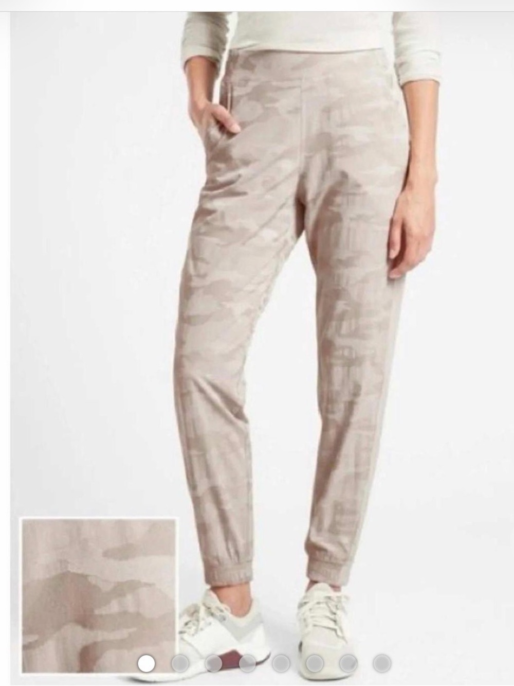 Athleta Brooklyn Lined Camo Jogger Pants Light Pink Beige Camo Size 12